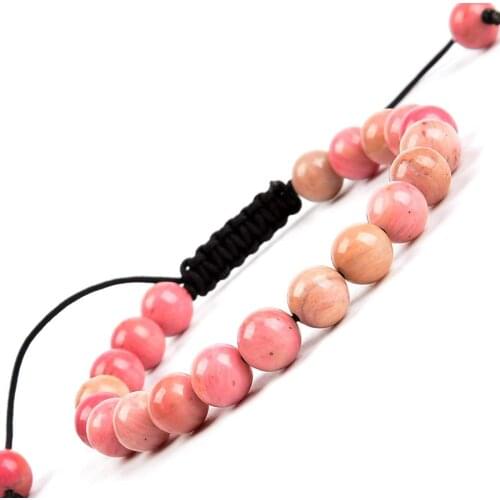 Charm Bracelets For Women Natural Rhodochrosite Stone Beads Bracelet Female Chakra Healing Energy Yoga Bracelets For Men Jewelry