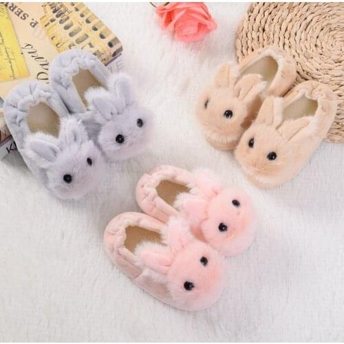 Carcoon Winter Warm Kids Slippers Toddler Infant Kids Baby Warm Shoes Boys Girls Cartoon Soft-soled Slippers Тапочки Детские