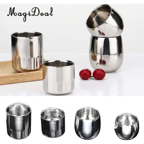 MagiDeal Stainless Steel Beer Cup Double Wall Milk Coffee Tea Mug 4 Types