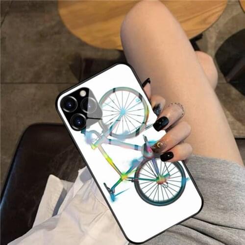 Road Bike Graffiti Phone Case Glass Phone Case For iphone 12 11 Pro Max XS XR X 8 7 Plus SE2 Case