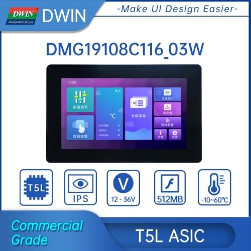 DWIN 11.6 Inches,1920xRGBx1080,16.7M Colors, IPS Screen,CTP,AIOT LCM TA System ，LCD Module displayDMG19108C116_03WTC