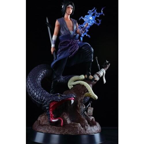 Naruto Sasuke Snake Statue Action Figures Toys Naruto Shippuden Anime Uchiha Sasuke Head Changing Figurine Model Toy children