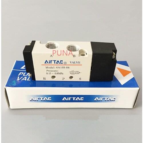 Free Shipping Airtac Air Control Solenoid Valve 4A110-06 1/8" BSP 1/8 Inch 5 Way 2 Pos