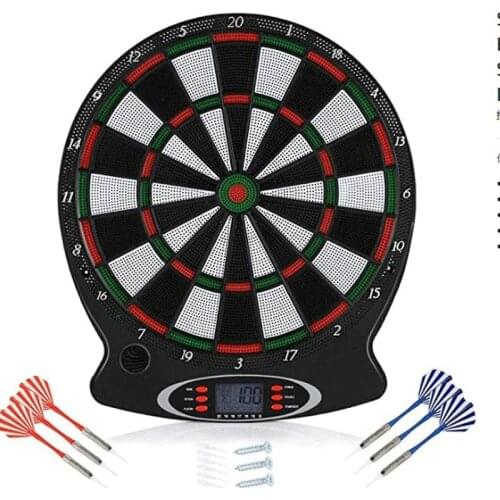 Electronic Dartboard Soft Tip Dart Target Board Electronic Throw Toy with 6 Pieces Darts Entertainment Party Bar Games