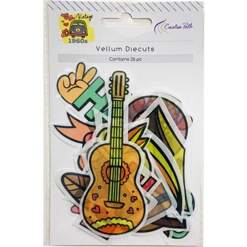 CRZCrafter Vellum Paper Diecut Flowers Printing Design Embellishments DIY Craft Scrapbooking Cardmaking Journal Semi-Transparent