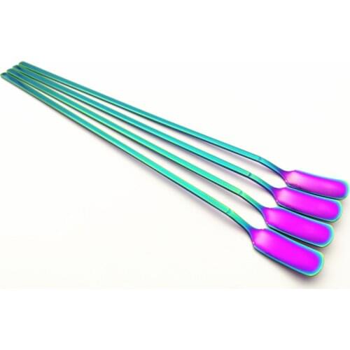 Stainless Steel Long handle Iced Tea Spoons Coffee Spoon Cold Drink Fruit Juice Long Ice Scoop Mixing Spoons Tableware 4pcs/set