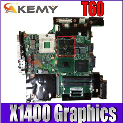 Akemy For Lenovo Thinkpad T60 14.1 laptop motherboard 42T0122 945PM DDR2 free cpu X1400 Graphics
