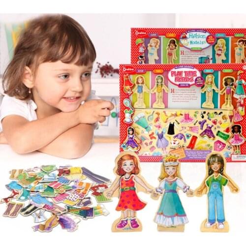 Lovely Magnetic Girl Changed Clothes 63PCS To Dress Up The Toy To Make Two Choices