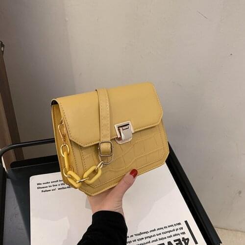 Fashion Crocodile Pattern Messenger Bags for Women 2021 PU Leather Small Square Flap Solid Casual Travel Shoulder Crossbody Bags