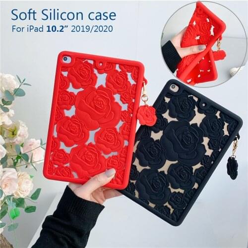 Fashion rose Tablet Case For iPad 10.2 2019/2020 7th/8th Generation Silicon Stand Tablet Cover for ipad 2020 A2270/A2428/A2430
