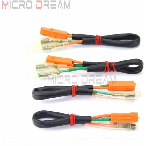 Motorcycle Wire Adapter Lead Connector Cable Blinker Adaptor 4pcs For Kawasaki Z300 Z650 Z900 ZX636 Z750R Z800 KLZ1000 2000-2016