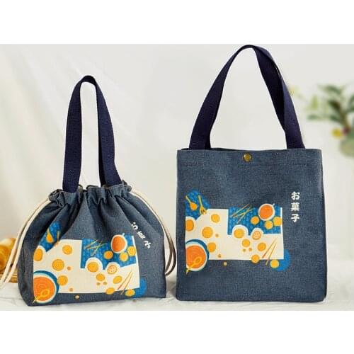 New Japanese Lunch Bag Convenient Portable Canvas Bag Large Capacity Thickened Thermal Insulation Lunch Box Bag