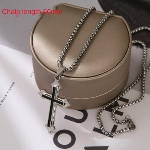 Stainless steel necklace cross double-layer pendant 2021 summer simple hip-hop Necklace Fashion non fading pendant Pendant