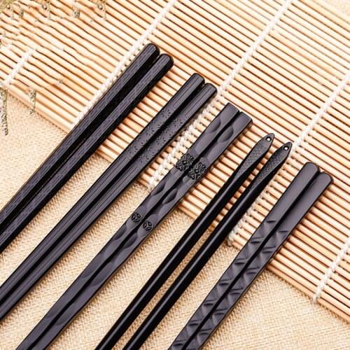 10 Pair Japanese Sushi Chopsticks Alloy Non-Slip Sushi Food Sticks Chop Sticks Chinese Gift Reusable Chopsticks