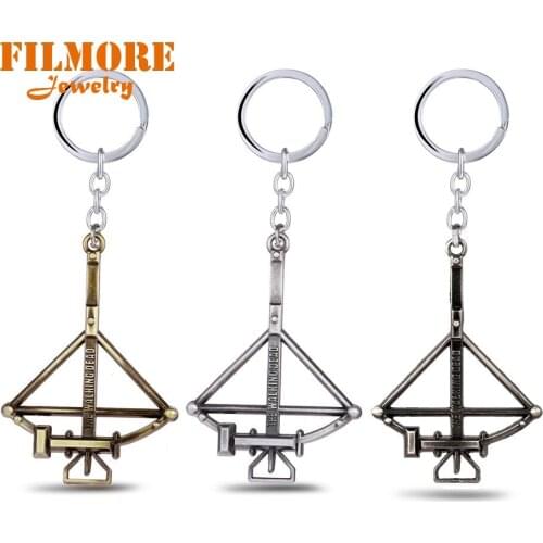 The Walking Dead Keychain Metal Crossbow Pendant Keyring Key Chain Ring Hot Movie Jewelry For Fans Factory Direct Sale