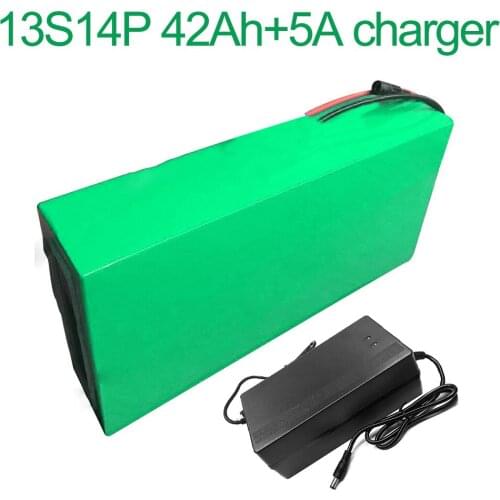 With 5A charger 48V 42Ah 13S14P 18650 Li-ion Battery Pack E-Bike Ebike electric bicycle 330x210x70mm
