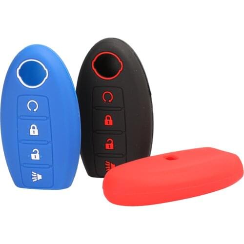Kutery 10PCS Remote Coloful Silicone Rubber Car Key Cover Case 4 Button For Nissan Altima Maxima Murano Rogue Sentra Versa Titan