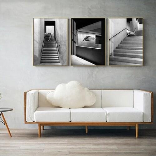 Nordic Black And White Poster Abstract Animal Canvas Painting Fashion Wall Pictures For Living Room Industrial Wall Art Decor