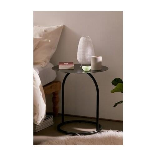 Modern lux Vega Round Black Metal Side Coffee table coffe table