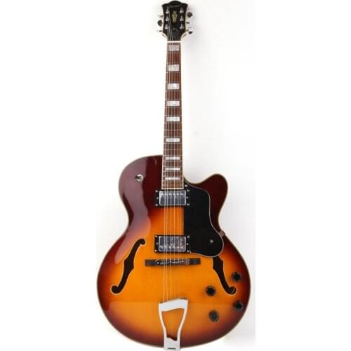 Good quality jazz hollow body f hole thin body single cutaway electric guitar free shipping