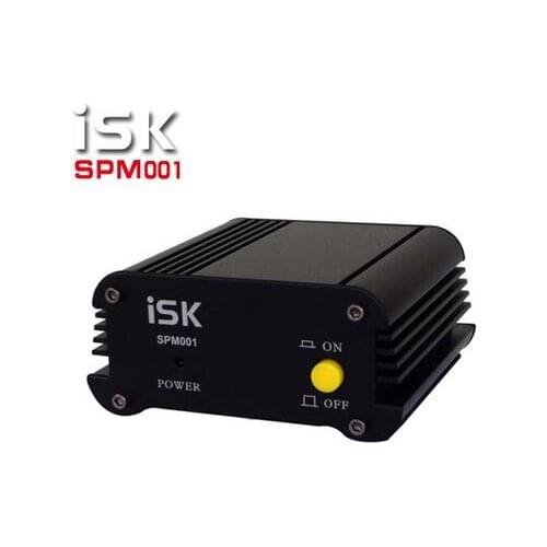 High Quality ISK SPM-001 ISK SPM001 48V Phantom Power Adapter for condenser microphone XLR balanced inputs and outputs