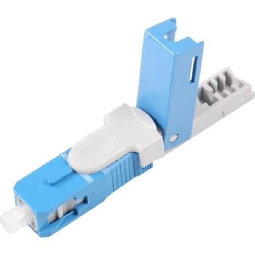 100PCS high quality Embedded-SC Field Assembly Optical Connector SC UPC Blue FTTH Fiber Fast Connector Free shipping