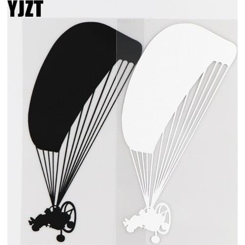 YJZT 8.5×16.5CM Extreme Sports Parachute Glider Vinyl Decals Personalized Car Stickers Black / Silver 10A-0517