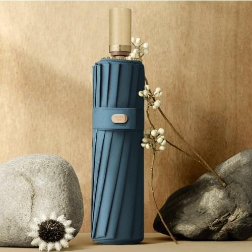 Luxury 16K Japanese Umbrella Rain Women Wooden Handle Anti UV Sun Umbrella Men Windproof Parasol UPF50+ Big Golf Umbrellas Girls