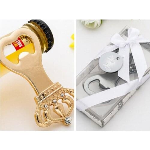 10 Pieces/lot) Royal Crown Silver and Gold Wedding decoration bottle openers for Bridal shower Party Favors and Wedding gifts