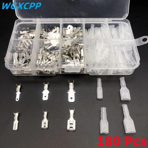 180pcs 2.8/4.8/6.3mm,electrical connector,butt crimping terminal,Female and Male wire and cable splicing terminal,caraccessories