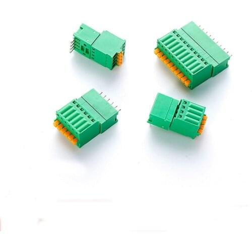 2sets Spring-type screw-free wiring Pitch 2.5mm Voltage 125V Current 4A Female and Female Inserted Loops Plug-in PCB Terminal