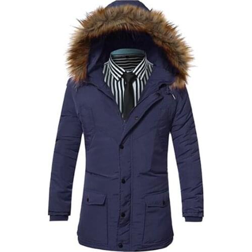 2017 Fashion Men Lovers Down Jacket Brand Clothing High Quality Men Casual Warm Hooded Fur Collar Slim Winter Jackets