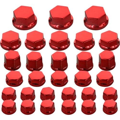 30Pc motorcycle nut screw cover for Yamaha for Kawasaki for Honda for Harley Red