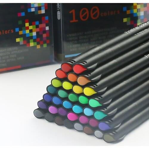 36/48/60/100 color 0.4mm environmental protection Needle pen art drawing Fineline Stift student art hook line pen