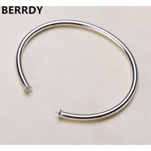 925 Sillver Pearl Bracelet Chain Bangle Findings Fashion Charm Bracelet Chain Settings Jewelry Parts Fittings Charm Accessories