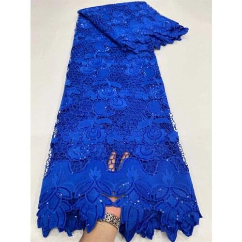 African Cord Lace Fabric High Quality Embroidery Elegant Nigeria Guipure Lace Fabric With Sequins French Net Lace Material NI546