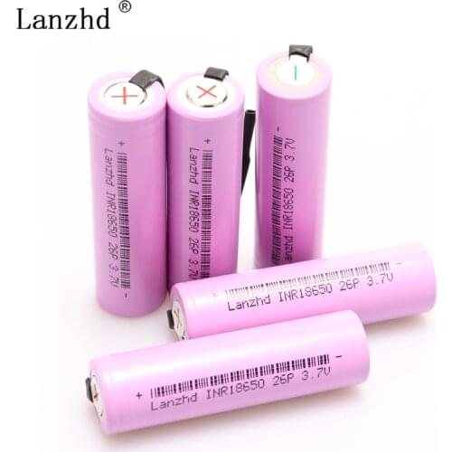 18650 bettery for samsung 18650 batteries INR18650 Rechargeable Battery DIY Nickel Sheets 20A Discharge 2600mAh Li-ion 3.7V