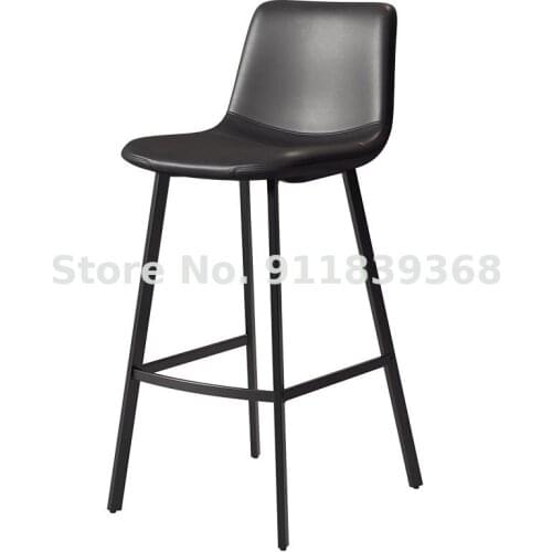 Bar Chair Modern Simple Light Luxury Household High Stool Chair Nordic Back Front Desk Chair Net Red Iron Bar Chair