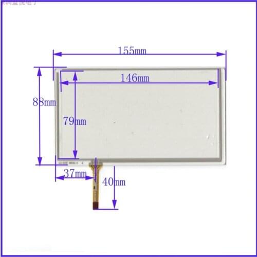 Free shipping 6.2 inch touch screen handwriting 155*88 vehicle navigation four wire resistance cable with Shi Ling Road
