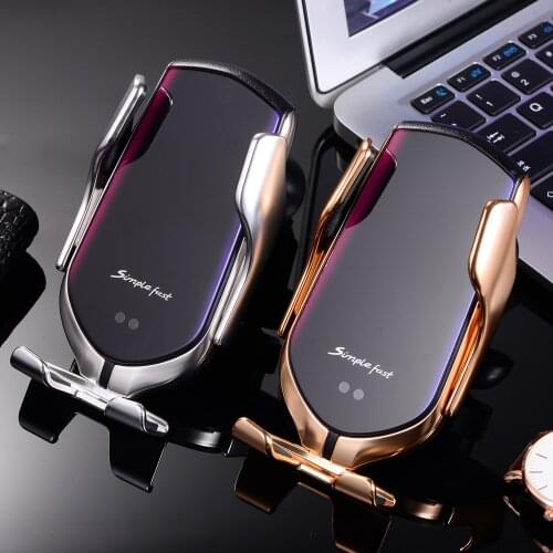 R2 Smart Sensor Wireless Car Charger Auto-Induction Auto Clamp Clamping Type-C Wireless Charging Car Phone Charger Mount