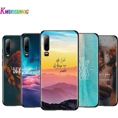 Bible Verse Jesus Christian Black Cover For Huawei P40 P30 P20 P10 P9 P8 Lite E 5G 2017 2019 Pro Plus Phone Case