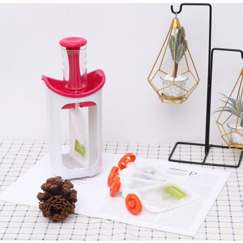 Children Puree Squeezer Household Fruit Juice Dispenser Manual Baby Food Supplement Storage Bag Container Infant Manual Juicers