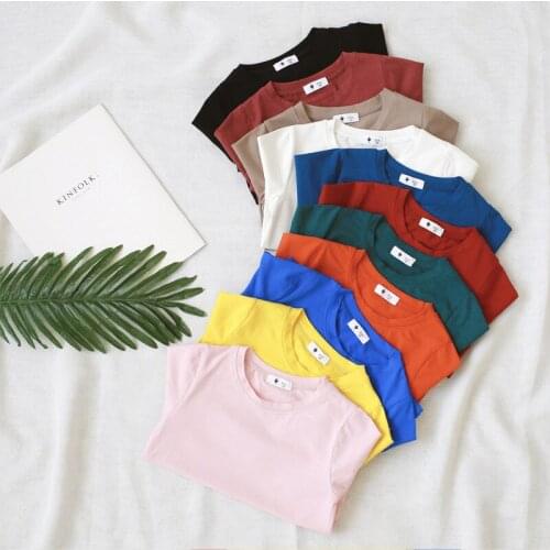 Children Tops Kids Clothes Girls Cotton T Shirts for Baby Boys Short Sleeve Summer T-Shirts 2020 Candy Color Tops 90-150cm
