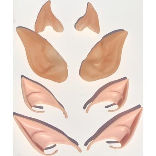 Halloween Cosplay Gift 1Pair Latex Elf Ears High Simulation Soft Harmless False Ears Props Fairy Angel Dress Up Deco New Arrival