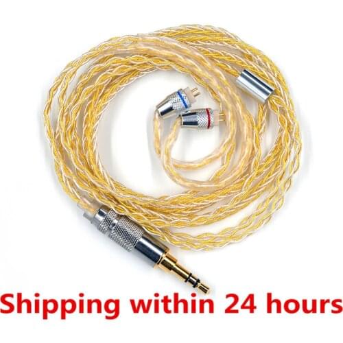 KZ Earphones Gold Silver Mixed plated Upgrade cable Headphone wire for ZS10 Pro ZSN AS10 AS06 ZST ES4 ZSN Pro BA10 ES4 ZSX C12