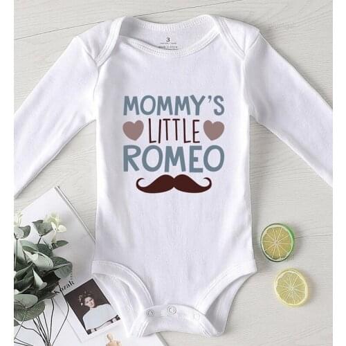 Newborn Baby Boy Clothes Winter Jumpsuit for Newborns Long Sleeve Romper Toddler Girl Outfit Beard Print Mommy Kids Outfits