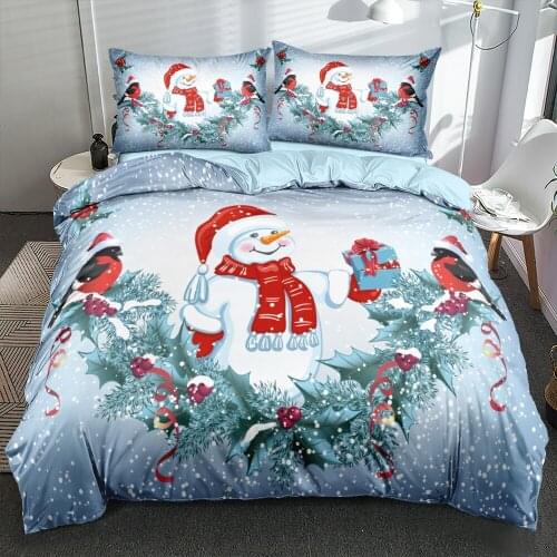 3D Design Joy Snowman Duvet Cover Sets Bedding Sets Comforter Cover Pillow Shams 173*230 230*230 265*230 180*210 Bedding Sets