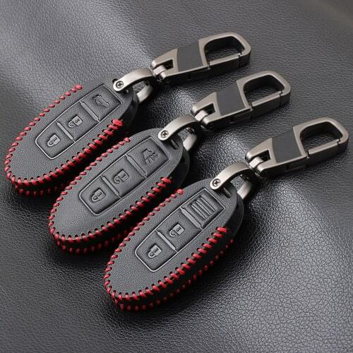 Leather Car Remote Key Cover Case For Nissan GTR R34 Qashqai X-Trail kicks Tiida Pathfinder Murano Note Juke Cefiro Cube Teana