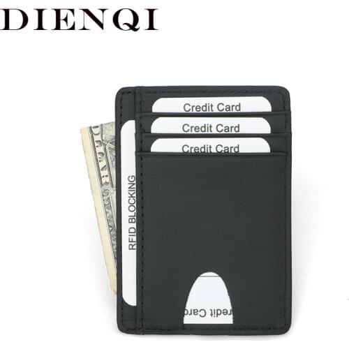 DIENQI Rfid Credit Card Holder Case Carbon Fiber Men Slim Thin Minimalist Wallet Creditcard Money Pocket Short Small Cardholder