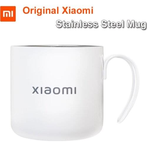 Xiaomi Mi Custom Mug 400ml Stainless Steel Mugs White Double Insulated Cups Milk Bottle Resistant Hot Cold Usages Travel&Gifts